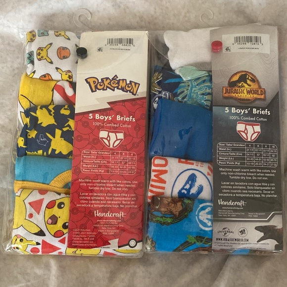 NWT Boys Brief - Pokémon & Jurassic World Sz 6 - 10 pairs - Picture 2 of 3